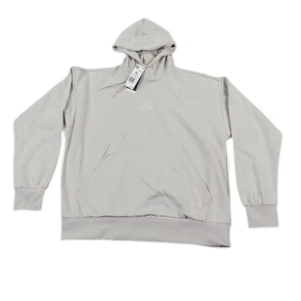 Adidas Hoodie Mens XL Beige M FEELCOZY HD Pullover Logo Fleece New